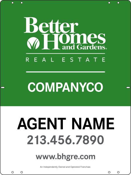 Agent Name Sign Panel, 24"H X 18"W, Steel