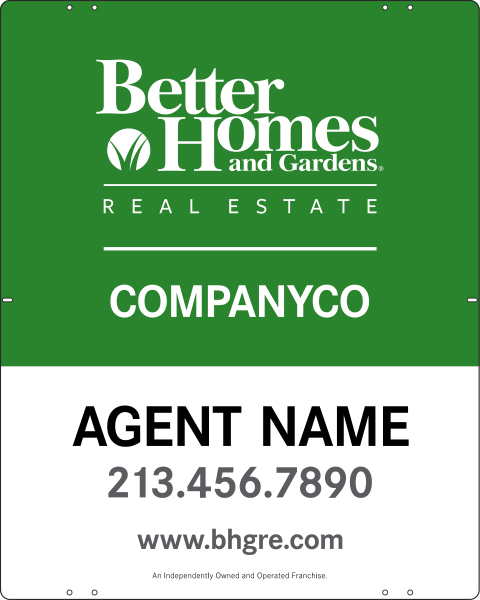 Agent Name Sign Panel, 30H X 24"W, Steel