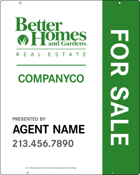 Hanging Agent W/ For Sale Sign Panel , 30"H X 24"W, Steel