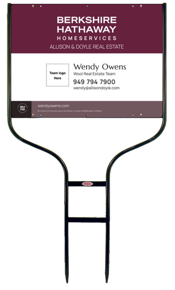Round Rod Frame And Team Logo Sign Panel Unit, 18"H X 24"W, Steel