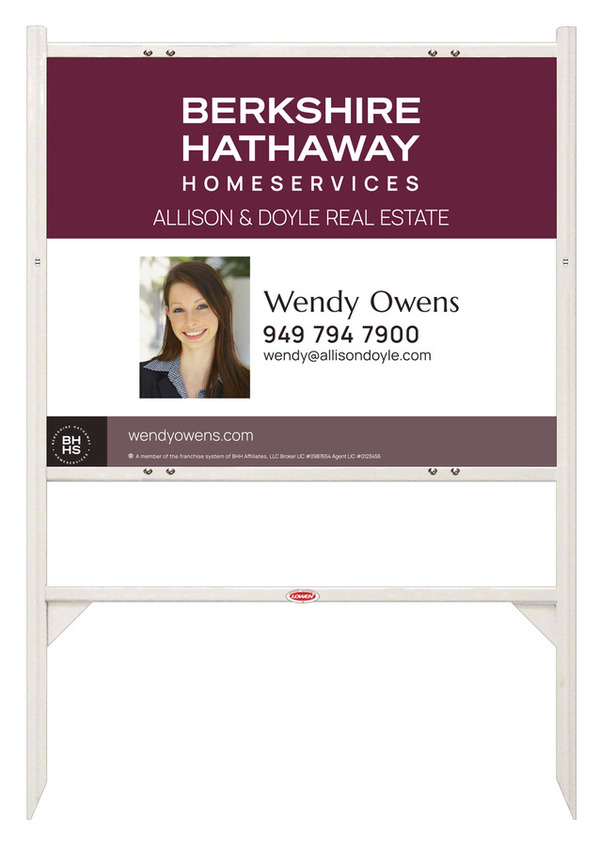 Angle Iron Frame And Agent Photo Sign Panel Unit, 24"H X 30"W, Steel