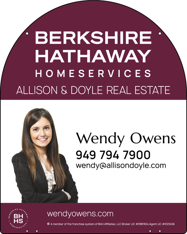 Berkshire Hathaway HomeServices Reflective Hanging Arc Top Cut Out Photo Sign Panel, 30"h x 24"w, 3mm Aluminum Composite