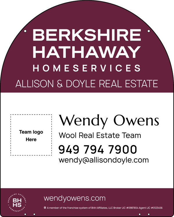 Reflective Hanging Arc Top Team Logo Sign Panel, 30"H X 24"W, Steel