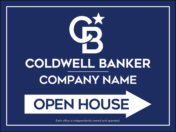 Directional Office Open House Sign Panel, 18"H X 24"W, 4mm Corrugated