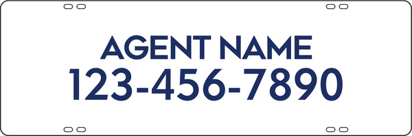 Agent Name Sign Rider, 8"H X 24"W, .090 Poly