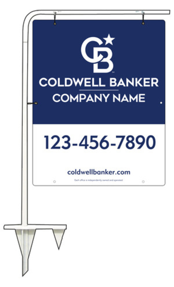 Tubular Stake And Reflective Office Sign Panel Unit, 30"H X 24"W, .063 Aluminum
