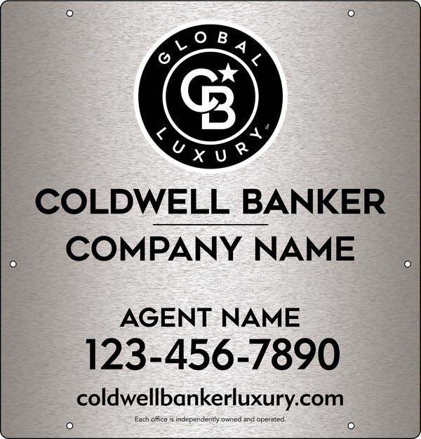 Agent Hanging Sign Panel, 25"H X 24"W, 3mm Brushed Aluminum Composite