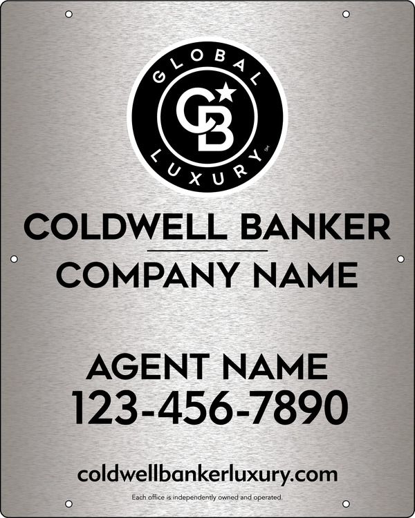 Agent Hanging Sign Panel, 30"H X 24"W, 3mm Brushed Aluminum Composite
