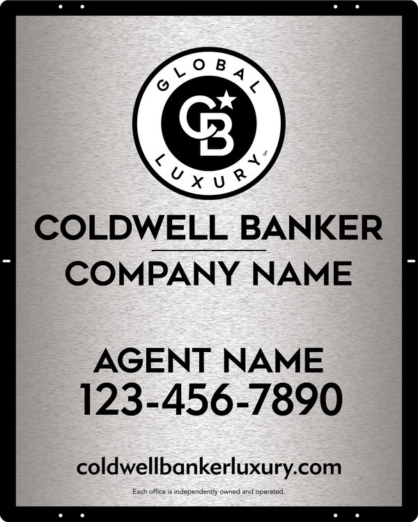Agent Sign Panel, 30"H X 24"W, 3mm Brushed Aluminum Composite