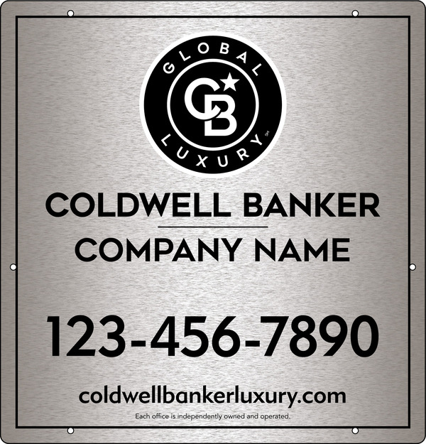 Office Hanging Sign Panel, 25"H X 24"W, 3mm Brushed Aluminum Composite