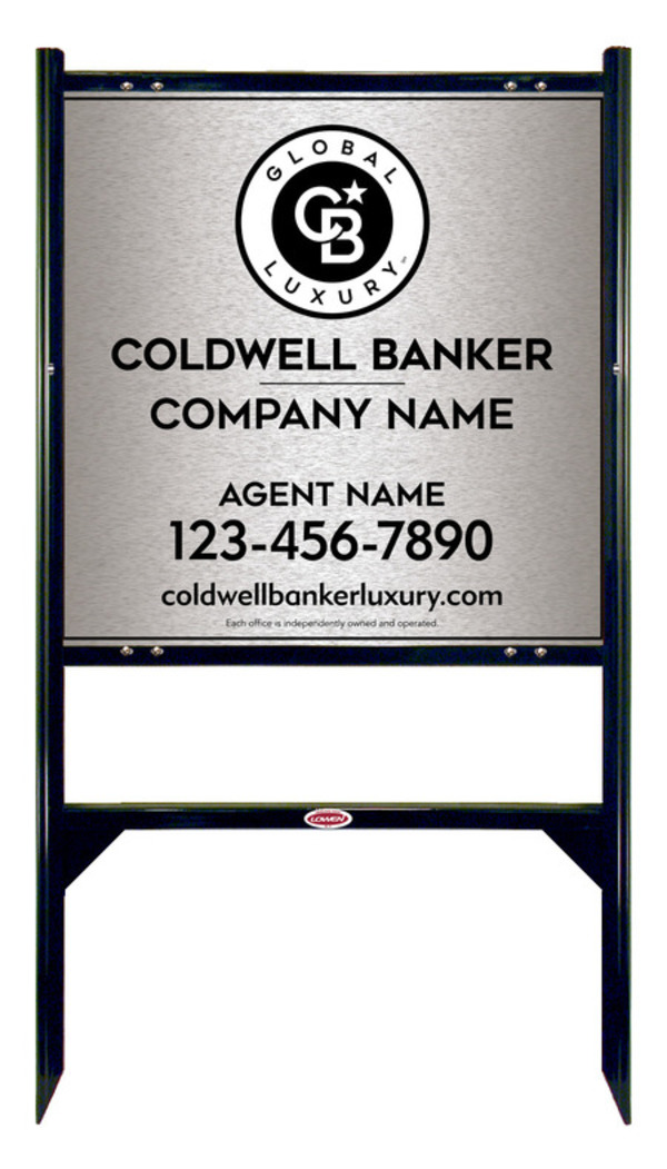 Angle Iron Frame And Agent Sign Panel Unit, 24"H X 24"W, Brushed Aluminum Composite