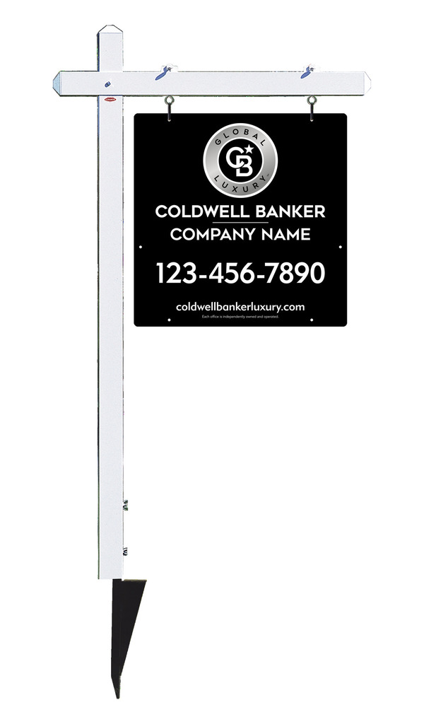 Sign Post And Reflective Office Sign Panel Unit, 24"H X 24"W, 3mm Aluminum Composite