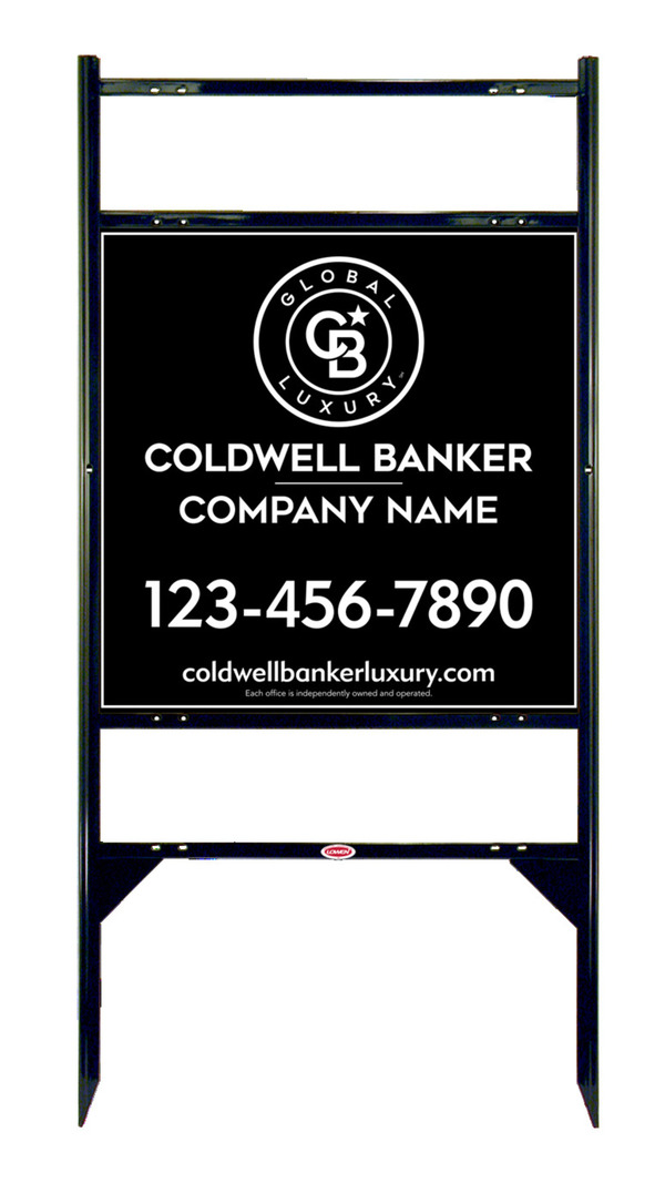 Angle Iron Frame W/ 2 Rider Inserts And Reflective Office Sign Panel Unit, 24"H X 24"W, 3mm Aluminum Composite