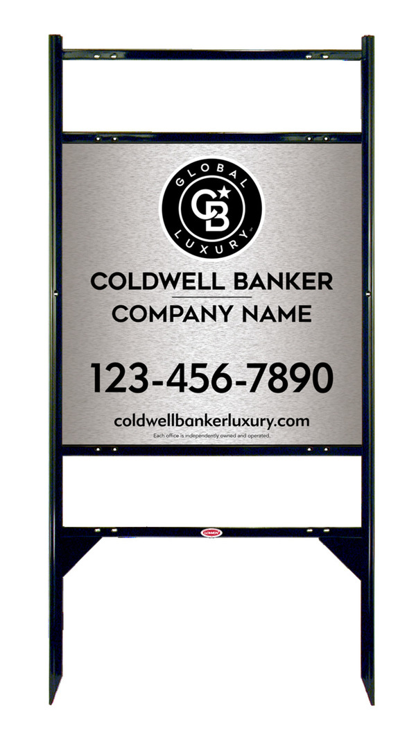 Angle Iron Frame W/ 2 Rider Inserts And Office Sign Panel Unit, 24"H X 24"W, Brushed Aluminum Composite