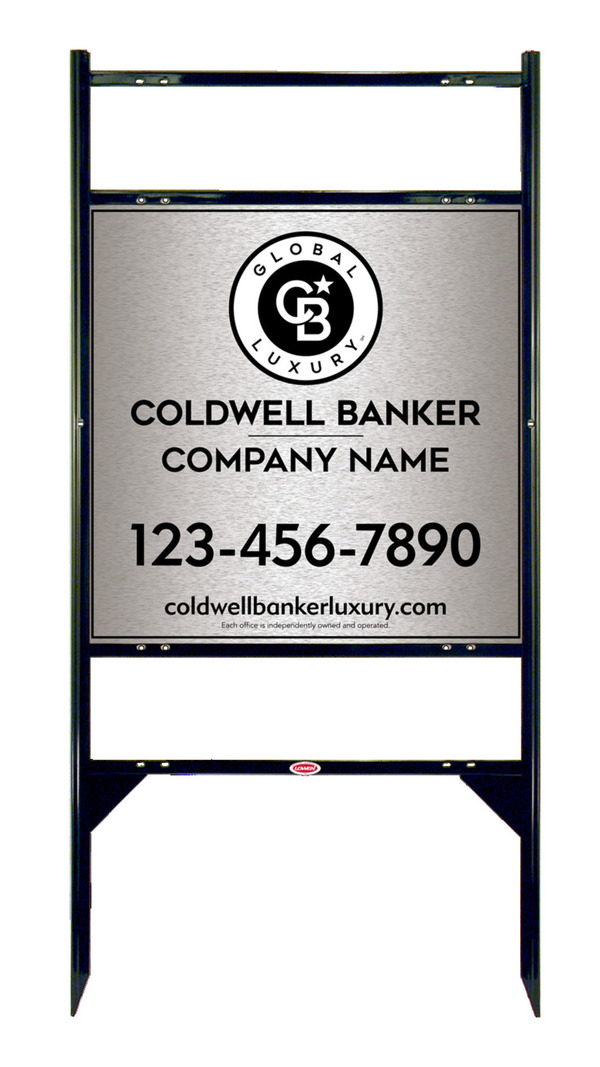 Angle Iron Frame W/ 2 Rider Inserts And Office Sign Panel Unit, 24"H X 24"W, Brushed Aluminum Composite