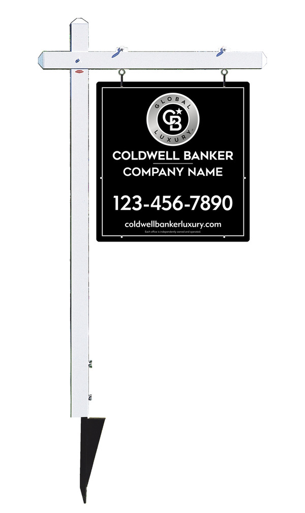 Sign Post And Reflective Office Sign Panel Unit, 25"H X 24"W, 3mm Aluminum Composite