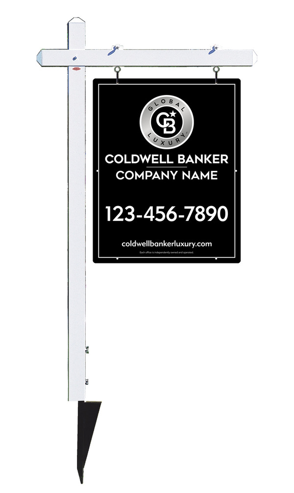 Sign Post And Reflective Office Sign Panel Unit, 30"H X 24"W, 3mm Aluminum Composite