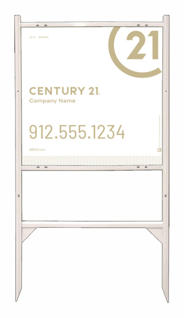 Gibraltar Frame 24X24 Steel Modern White  - Century 21 | Lowen Sign