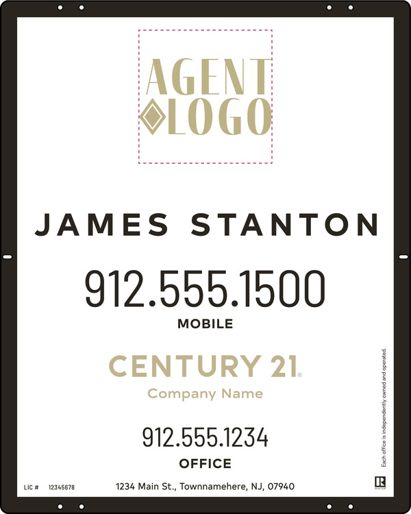 Aluminum Composite Agent Logo Centric Yard Panel 30X24 - C21