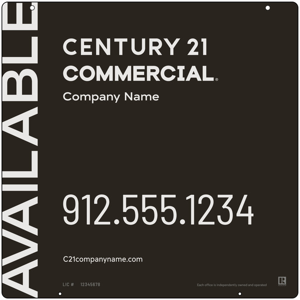 Reflective Hanging Panel 24X24 Steel Commercial Office - Century 21 | Lowen Sign