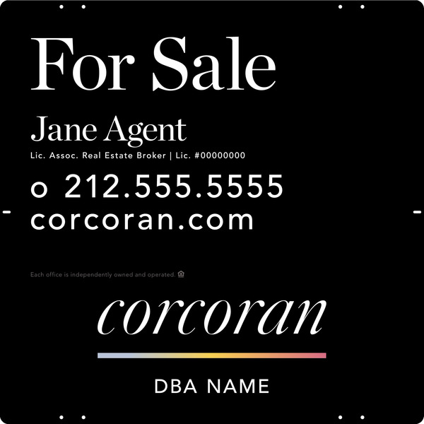 Agent Name Sign Panel, 24"H X 24"W, 3mm Aluminum Composite