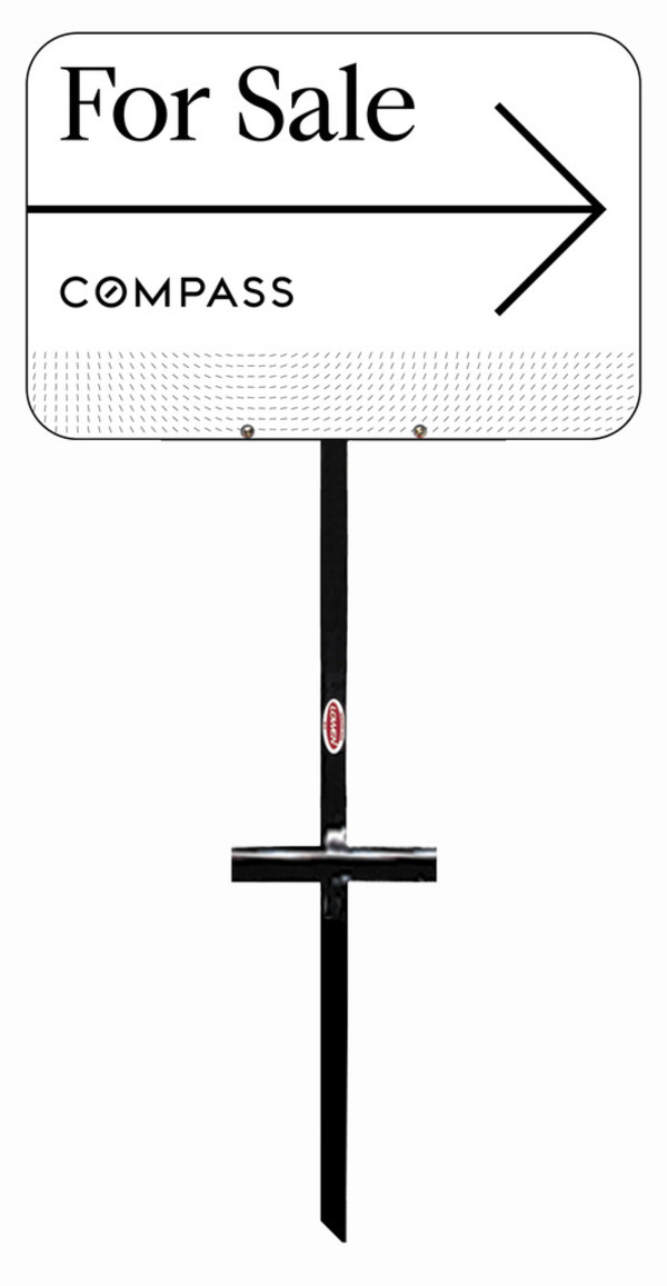 Compass Real Estate T-Stake and For SaleSign Panel Unit, 12"h x 18"w, 3MM Aluminum Composite