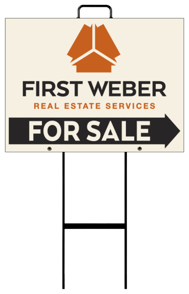 First Weber Real Estate Services Grab and Go For Sale Sign Panel Unit, 18"h x 24"w, 4mm Corrugated