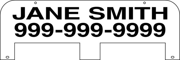 Real Estate Name Sign Rider With Tabs, .090 Polyethylene  6"H X 24"W