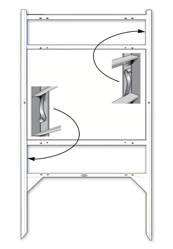 Independent Real Estate Angle Iron Sign Frame with Two Rider Inserts,  18"h x 24"w - White