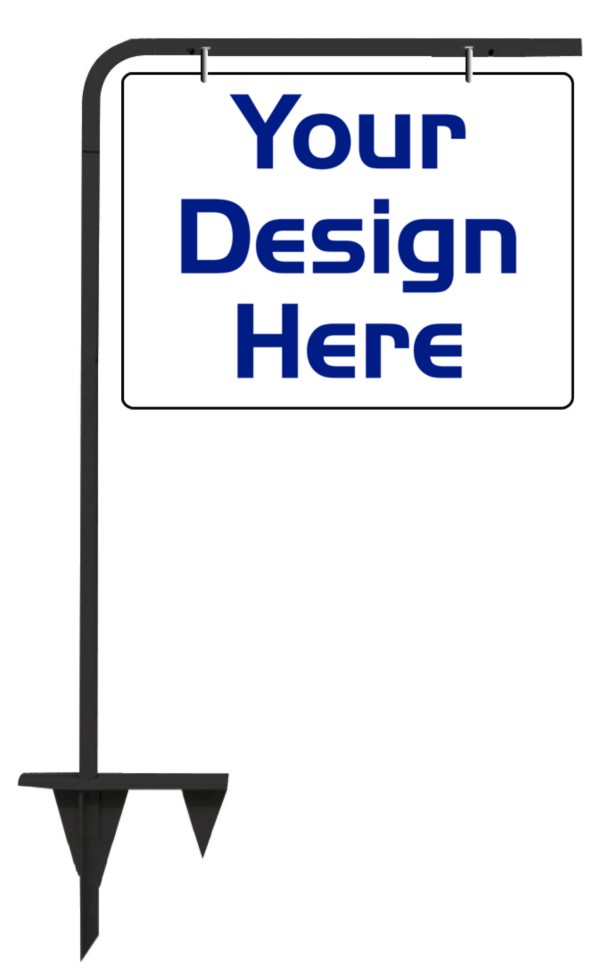 Independent real estate tube sign stake and sign panel unit, 24 GA steel 18"h x 24"w