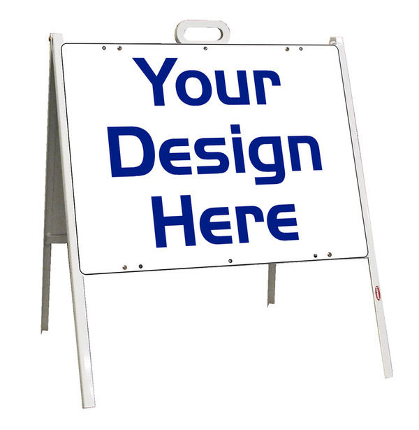 Independent real estate A-frame sign and sign panel unit, 24 GA steel 18"h x 24"w