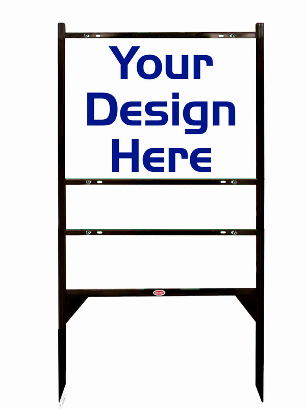 Independent Black Angle Iron Sign Unit w/1 Rider Inserts, 24"h x 24"w, 040 Aluminum