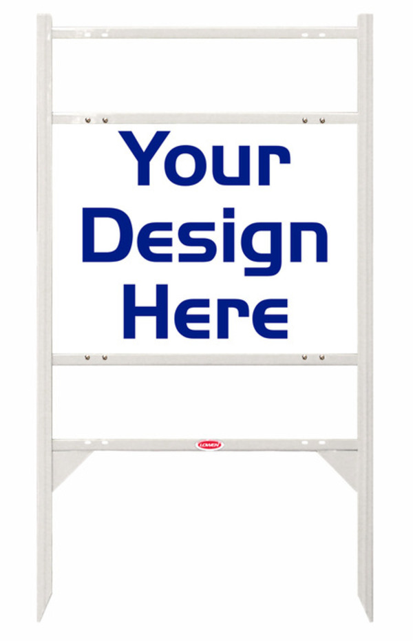 Independent real estate Angle Iron Frame and reflective sign panel unit for 2 Rider inserts, 24 GA steel 18"h x 24"w