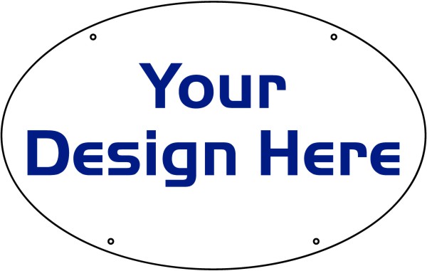 Independent Real Estate Hanging Oval Sign Panel with grommets, .150 Polyethylene 19"h x 30"w