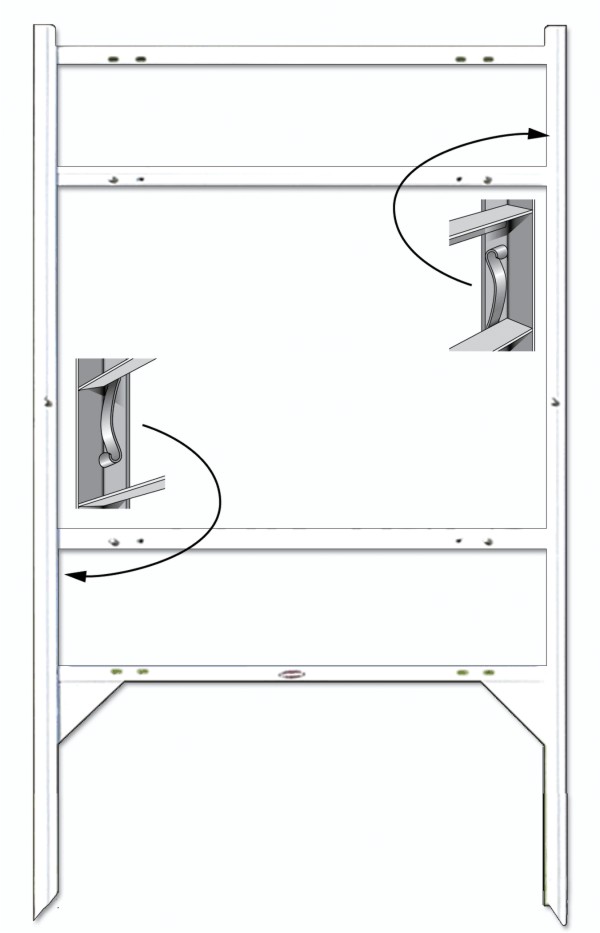 Independent Real Estate Angle Iron Sign Frame with Two Rider Inserts,  20"h x 28"w - White