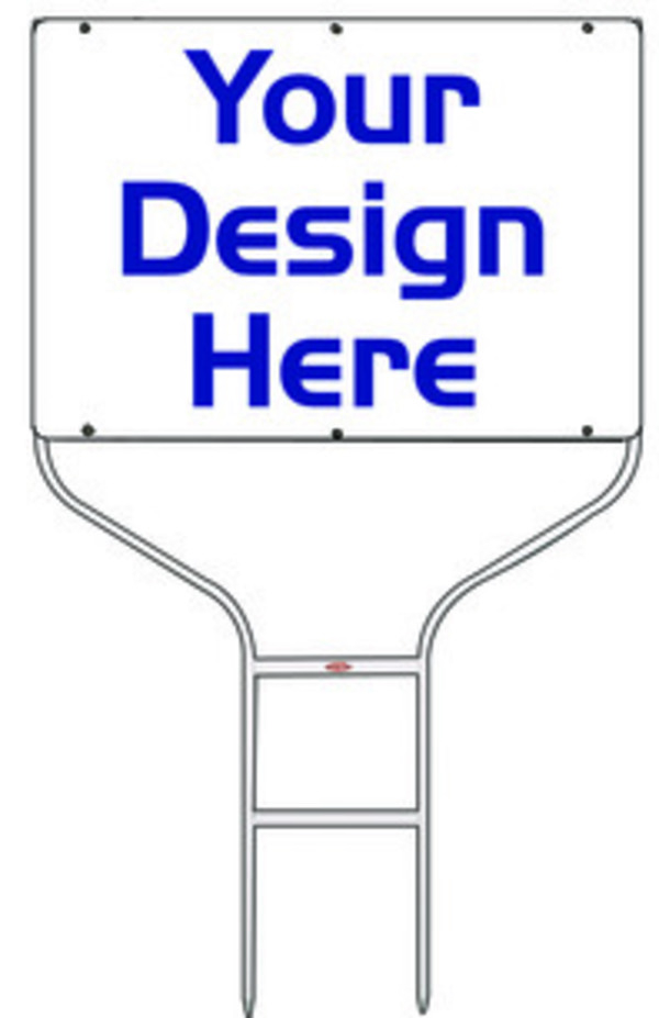 Independent real estate Round Rod Sign Frame and sign panel unit, 24 GA steel, 20"h x 28"w