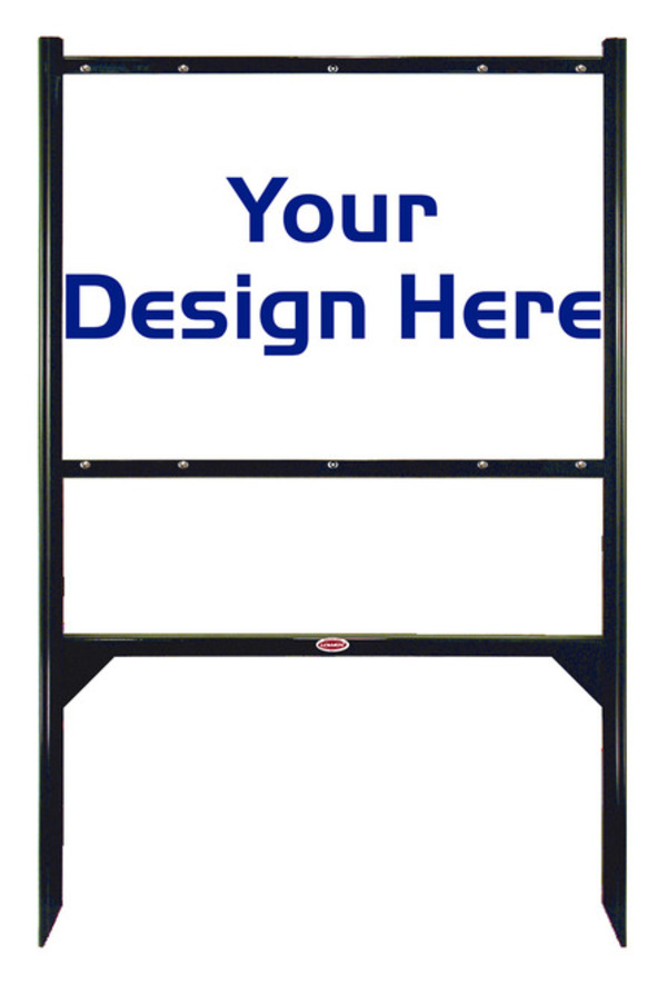 Independent real estate Angle Iron Frame and reflective sign panel unit, 24 GA steel 20"h x 28"w