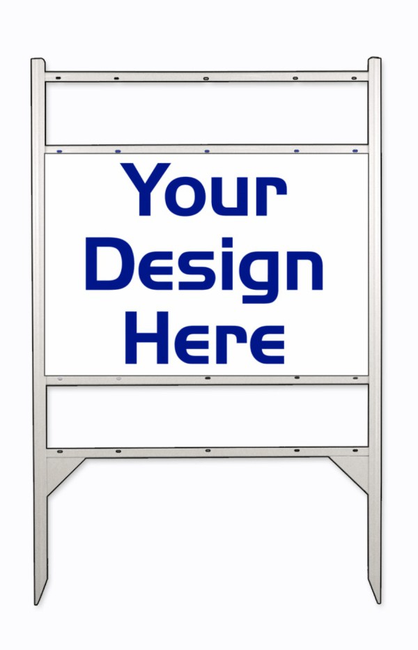 Independent real estate Angle Iron Frame and sign panel unit  for 2 Rider inserts, steel 20"h x 28"w