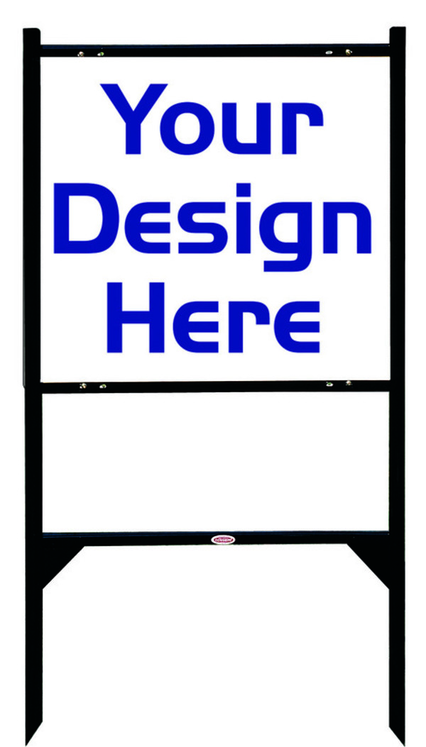 Independent Angle Iron Frame and Sign Panel Unit, 22"h x 24"w, Black