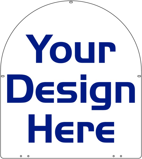 Independent Real Estate Reflective Arc Top Sign Panel, 24 GA Steel 27"h x 24"w