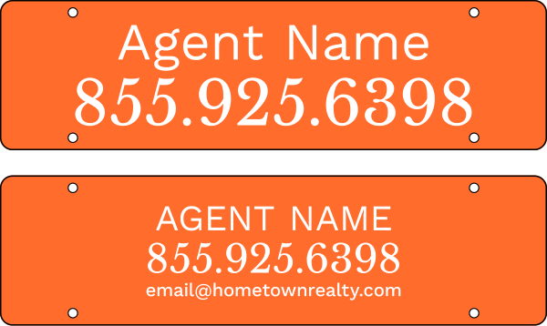 Reflective Agent Sign Rider, 6"H X 22"W, 3mm Aluminum Composite