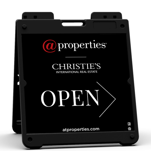 @properties Heavy Duty Plastic A-Frame and Office Open Sign Panel Unit, 20"h x 20"w, Aluminum Composite