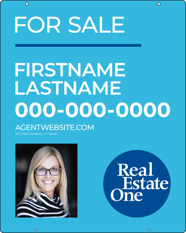 Agent Photo Hanging Sign Panel, 30"H X 24"W, 3mm Aluminum Composite