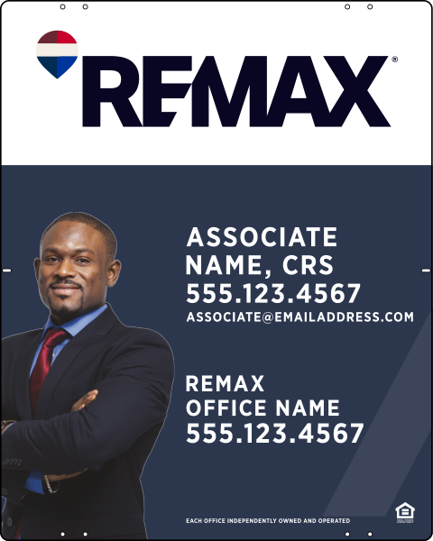 RE/MAX Associate Name w/ Cut Out Photo Sign Panel, 30"h x 24"w, Steel