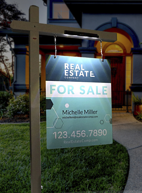 Independent Solar-Powered Sign Lights for Real Estate Signs