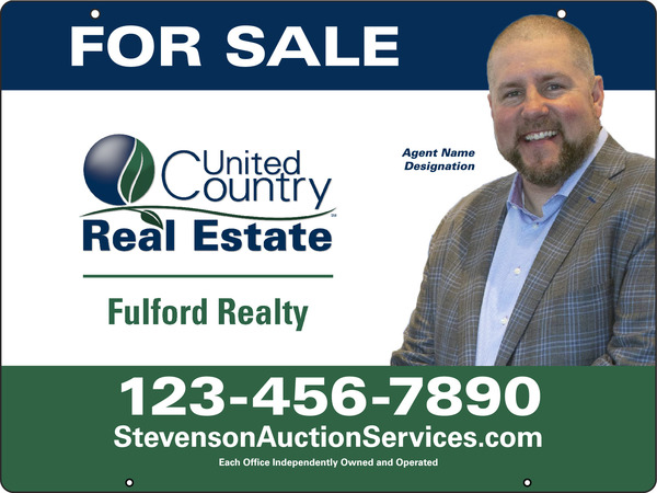 United Country Real Estate Hanging Photo Sign Panel, 18"h x 24"w, Steel