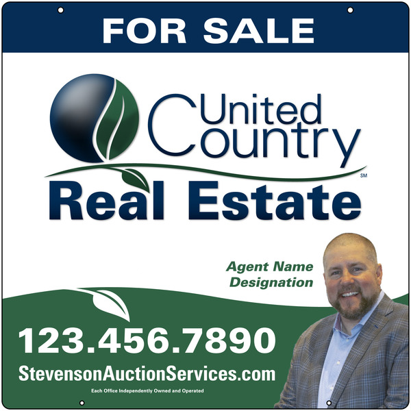 United Country Real Estate Hanging Photo Sign Panel, 24"h x 24"w, Steel