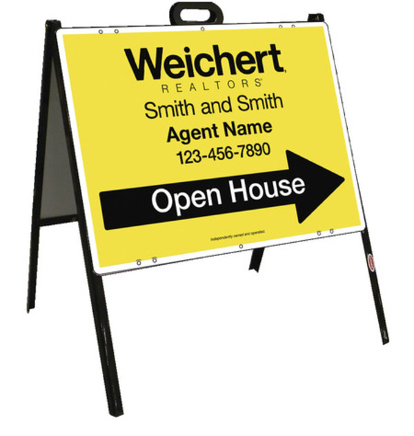 Agent Open House A-Frame And Sign Panel Unit, 18"H X 24"W, Steel