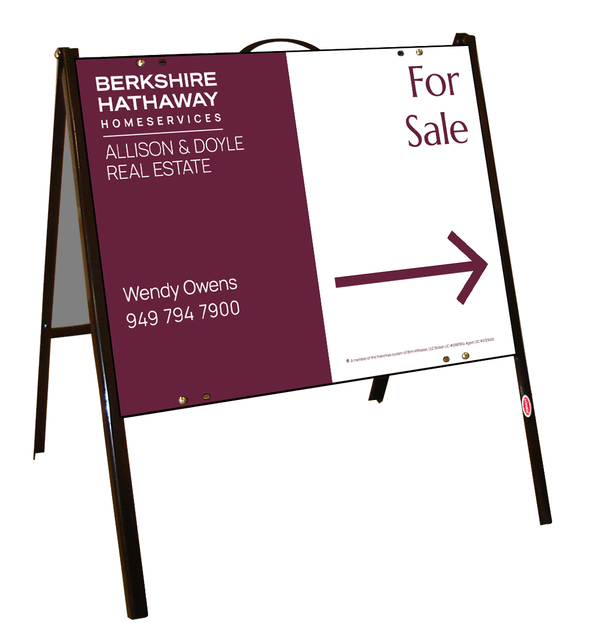 A-Frame and Agent For Sale Sign Panel Unit, 18h x 24w, .050 Poly