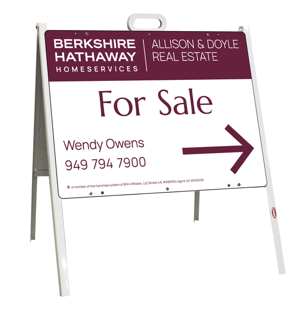 A-Frame and Agent For Sale Sign Panel Unit, 18h x 24w, Steel
